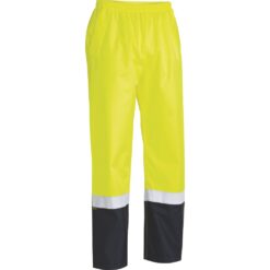 Bisley BP6965T Yellow Navy Rain Pants - Front