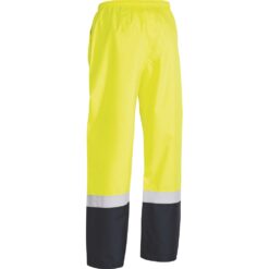Bisley BP6965T Yellow Navy Rain Pants - Rear