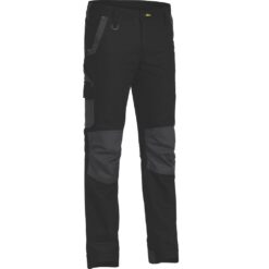 Bisley BPC6130 Black Cargo Stretch Flx & Move Work Pants - Front