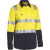 Bisley BS6432T Yellow/Navy Lightweight Work Shirts - Front