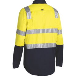 Bisley BS6432T Yellow/Navy Lightweight Work Shirts - Rear
