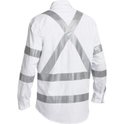 Bisley BS6807T Cotton Drill Nightwear Work Shirt with Reflective Tape - Rear
