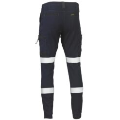 Bisley BPC6335T Front Flex & Move Denim Stretch Pants with Reflective Tape - Rear