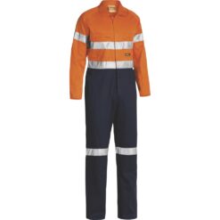 Bisley BC6719TW Coverall with Reflective Tape Orange/Navy - FRONT