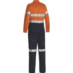 Bisley BC6719TW Coverall with Reflective Tape Orange/Navy - Rear