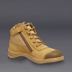 Tradie Zip/lace Steel Cap Safety Work Boots 5" Wheat