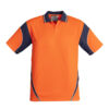 Syzmik ZH248 Aztec Hi-Vis Polo Work Shirt Orange/Navy - Front