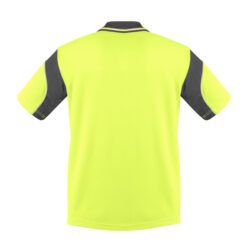 Syzmik ZH248 Aztec Hi-Vis Polo Work Shirt Yellow/Charcoal - Rear