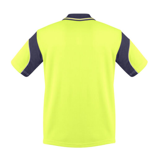 Syzmik ZH248 Aztec Hi-Vis Polo Work Shirt Yellow/Navy - Rear