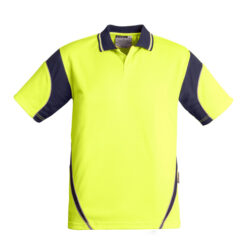 Syzmik ZH248 Aztec Hi-Vis Polo Work Shirt Yellow/Navy - Front