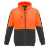Syzmik ZT485 Hoodie Jacket with Zipper Hi-Vis Orange/Charcoal - Front